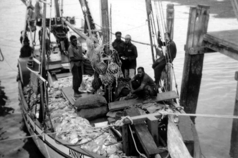 Anniki circa 1960 on Thursday Island with her record 22-tonne pearl shell haul. - photo © Family of Jack Zafer