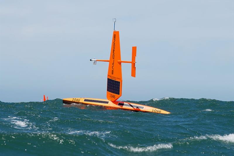 SD 1046 in the Pacific Ocean on its way to the Bering Sea for the 2020 Alaska pollock survey. - photo © Saildrone