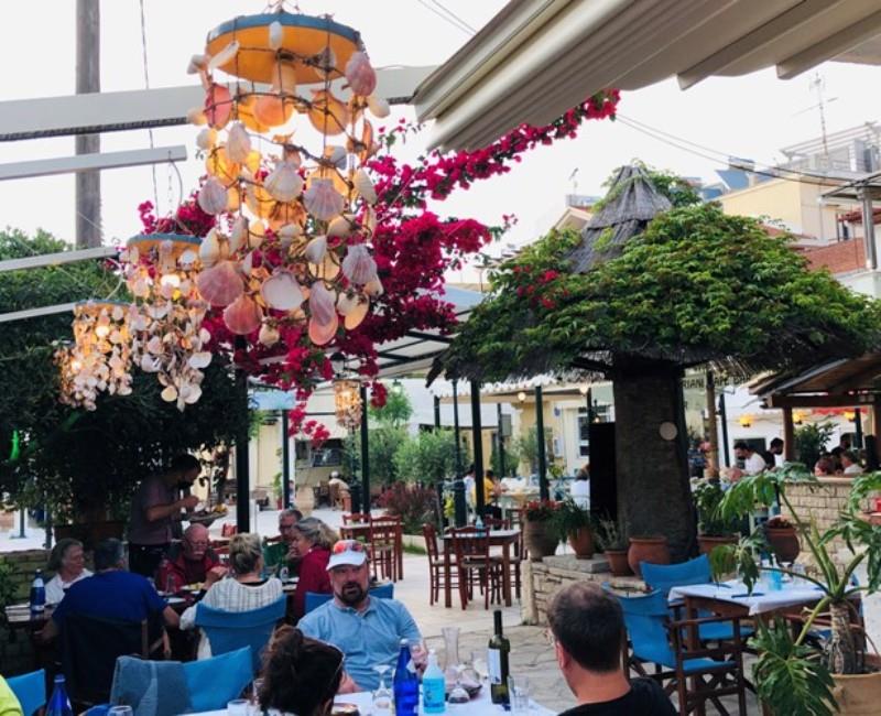 Group dinner at Taverna Pounentes on Paxos Island photo copyright Offshore Sailing School taken at 