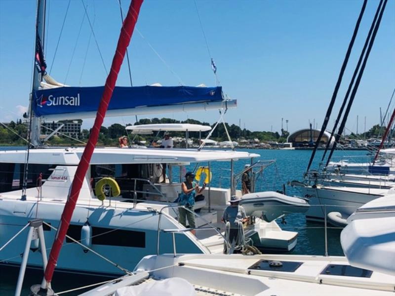 Med-mooring back at Gouvia Marina Corfu photo copyright Offshore Sailing School taken at 