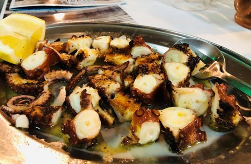 Grilled octopus at Gerekos Fish Tavern, Corfu - photo © Offshore Sailing School