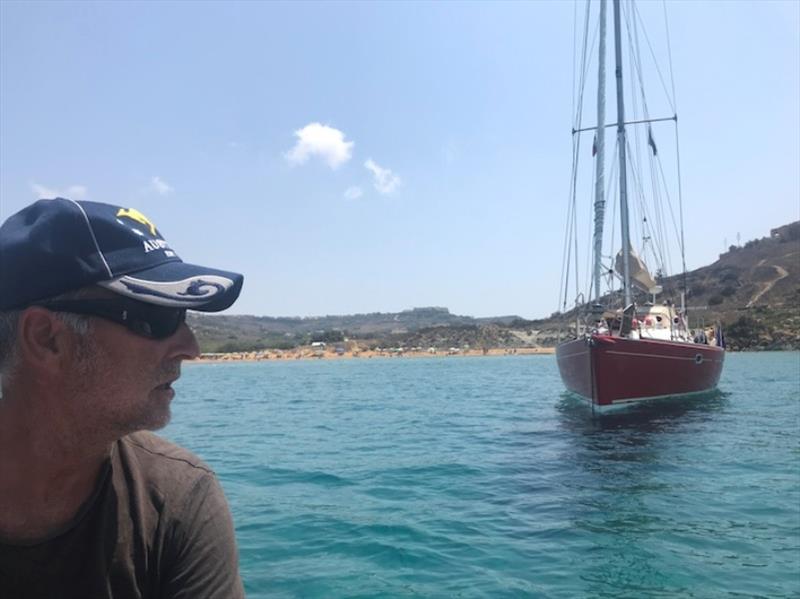 Red Roo anchored at Ramla Bay - photo © SV Red Roo