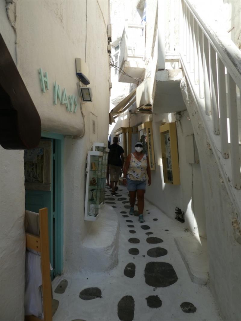 Maree in the streets of Mykonos - photo © Red Roo