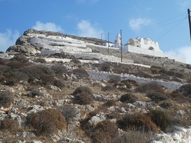 Folegandros the village on the side of a cliff photo copyright SV Red Roo taken at 