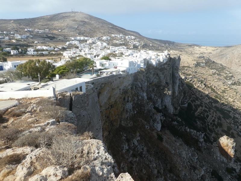 Folegandros the village on the side of a cliff - photo © SV Red Roo