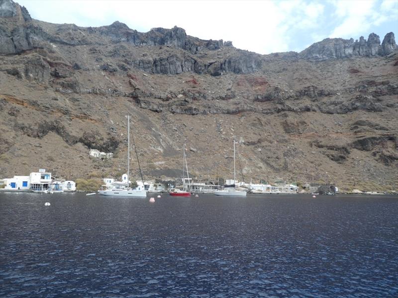 Red Roo anchored in the Volcano at Thirasia (Santorini) - photo © SV Red Roo