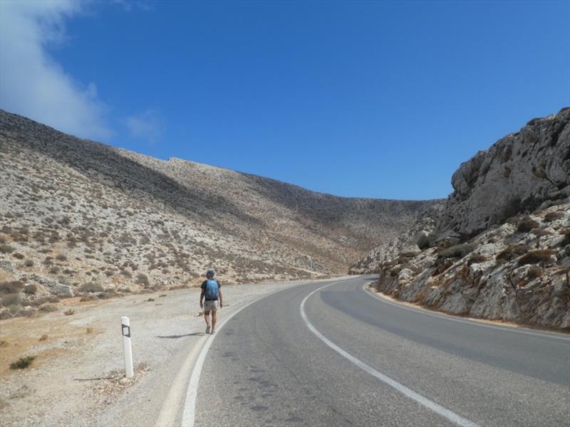 Walking back to the boat from the village of Folegandros - photo © SV Red Roo