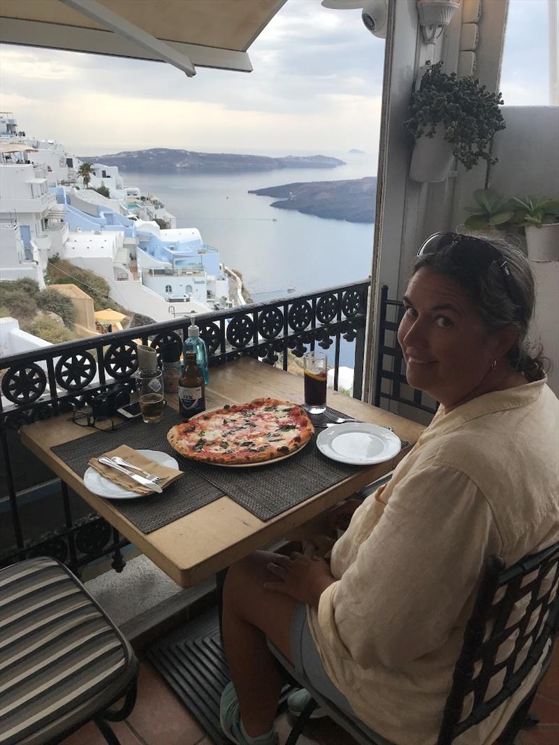 Lunch with a view at Santorini - photo © SV Red Roo