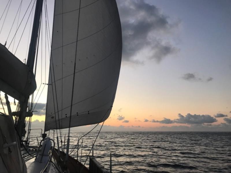 Sunrise Amorgos to Astypalaia - photo © SV Red Roo