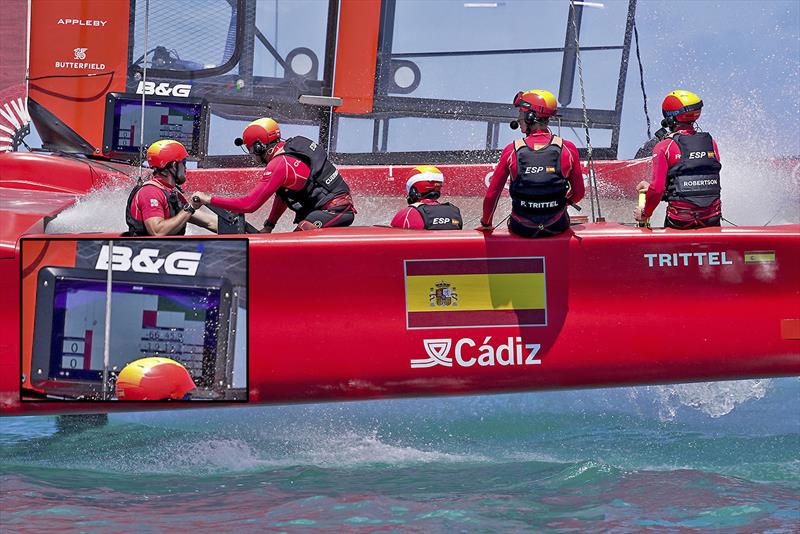 Spain SailGP Team in action during a practice session photo copyright Dani Devine for SailGP taken at 