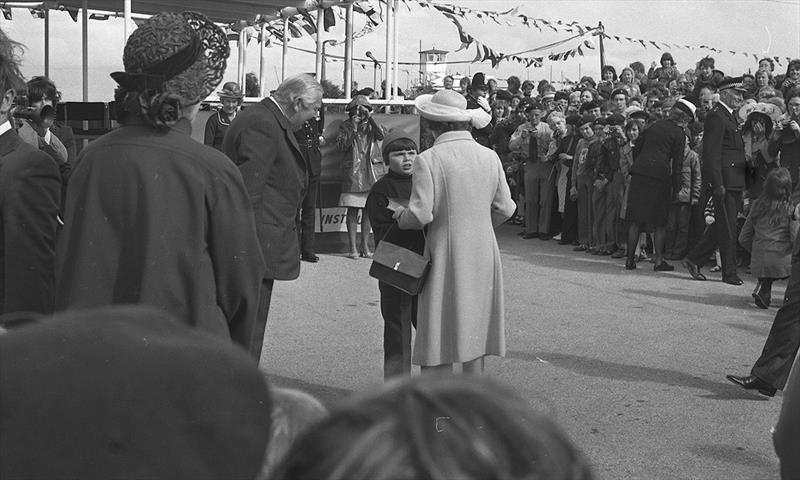 10-year old Robbie Maiden (now an RNLI Coxswain) meeting The Queen in 1977 - photo © The Royal National Lifeboat Institution