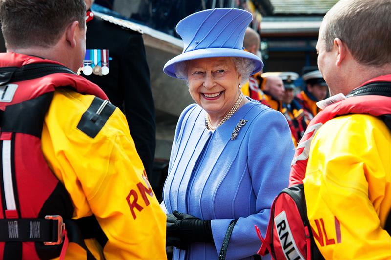 In 2013, her most recent RNLI visit, the picture captures a magnificent smile as she talks to volunteers from St Ives RNLI. Interview available with Robbie Maiden, Hartlepool RNLI Coxswain photo copyright Nigel Millard taken at 