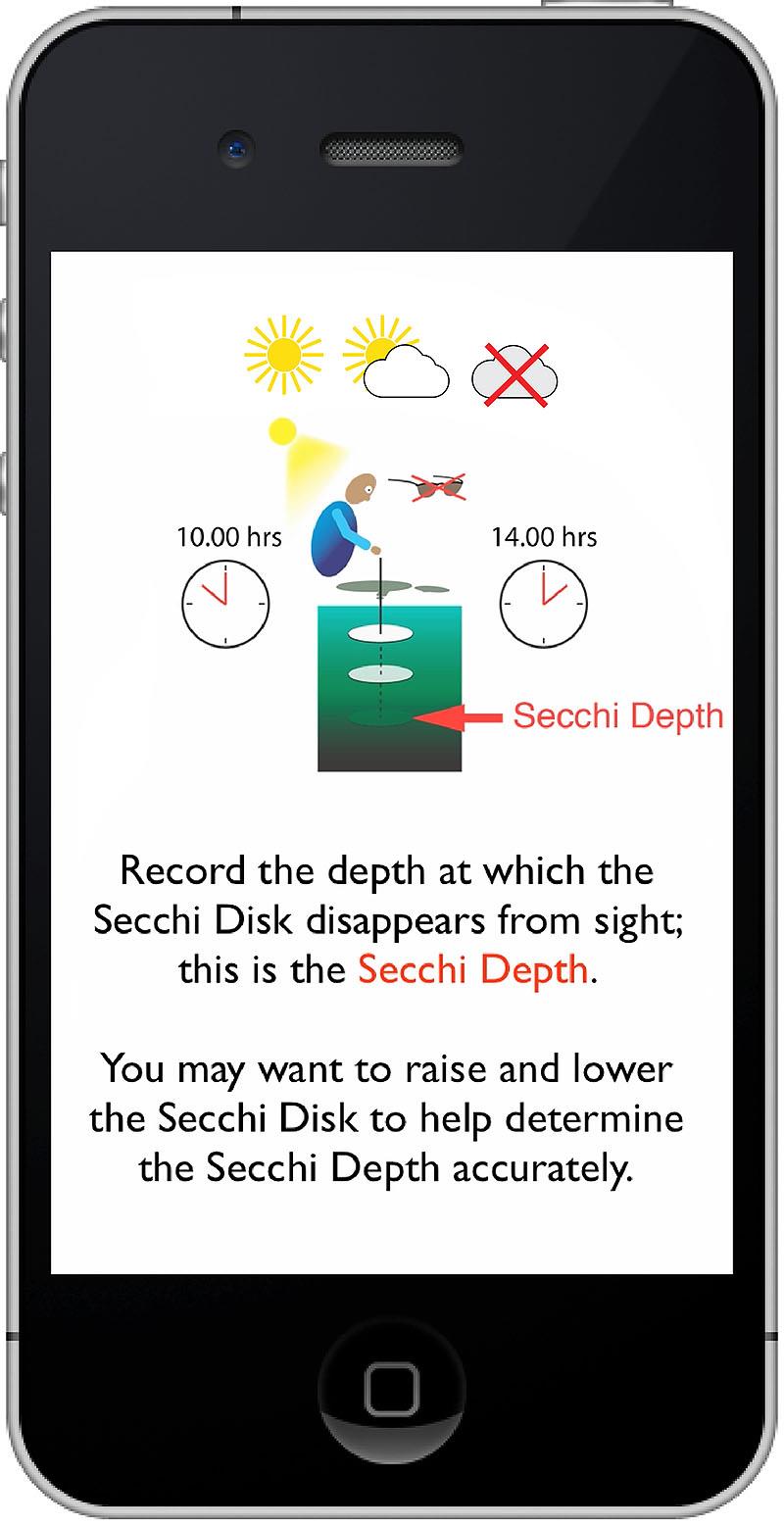 Getting the correct Sochi Depth, as displayed on the App - photo © Secchi Disk Study