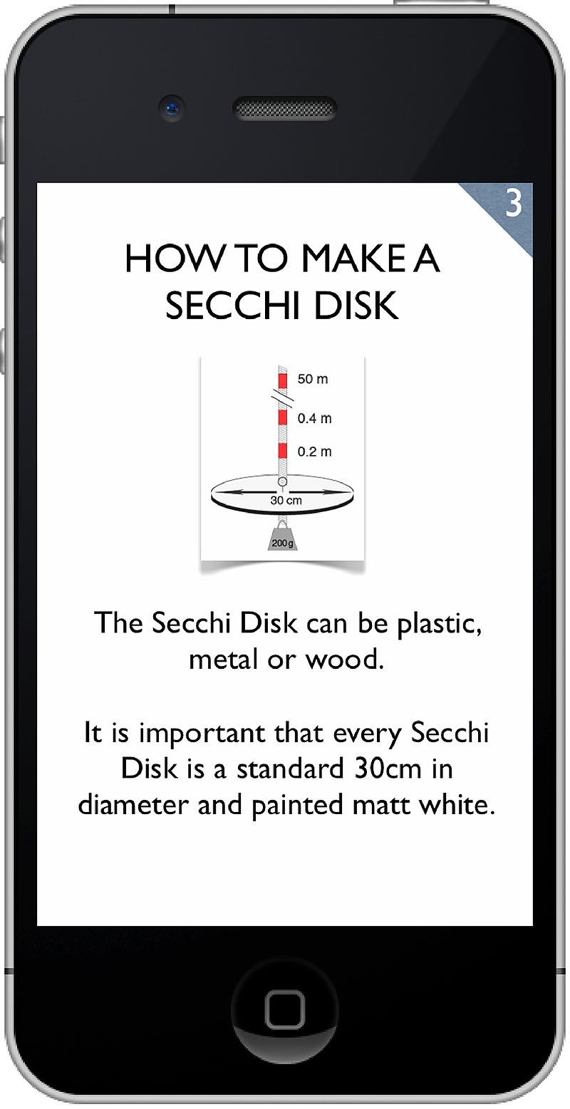 Construction page of the Secchi App - photo © Secchi Disk Study