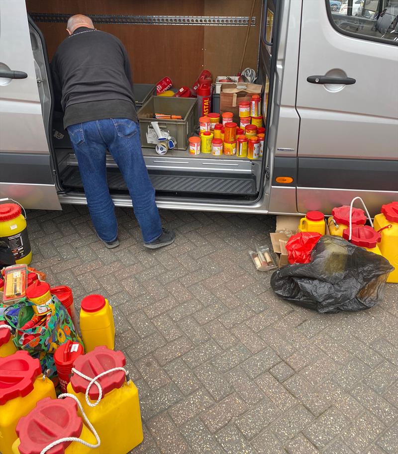 The van being loaded with expired flares at Universal Marine flare amnesty photo copyright Lalizas UK taken at 
