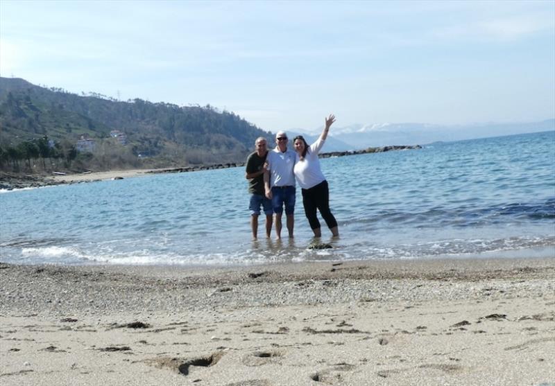 The Aussies in the Black Sea - A `refreshing` dip of the toes in the Black Sea photo copyright SV Red Roo taken at 