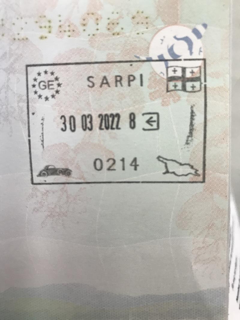 Passport stamp and border into Georgia - photo © SV Red Roo