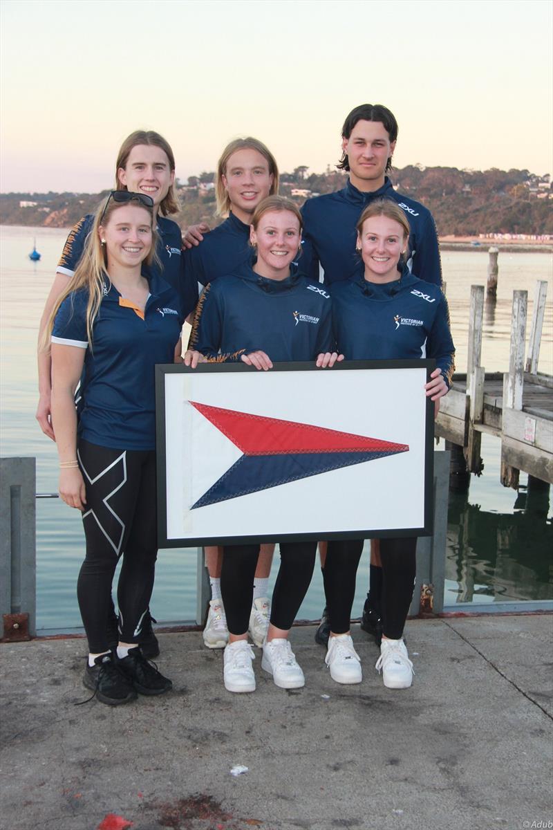 Back Row:  James Jackson, Lachie Weber and Jack Eickmeyer. Front Row:  Sophie Jackson, Lily and Matilda Richardson photo copyright Andrew Weber taken at Mornington Yacht Club