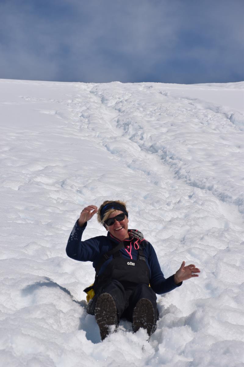Susanne sliding on the snow - photo © Susanne Fyr Hellman