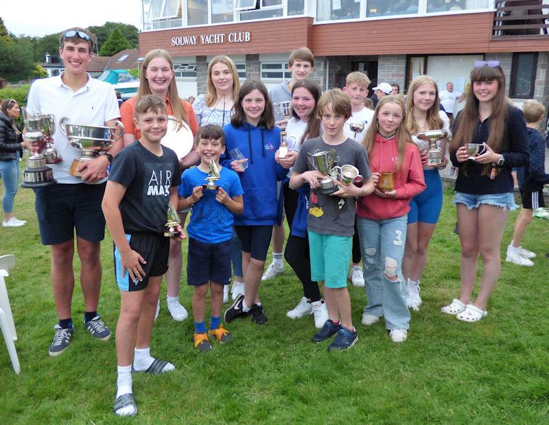 Trophy winners at Solway Yacht Club Cadet Week 2022 photo copyright Becky Davison taken at Solway Yacht Club