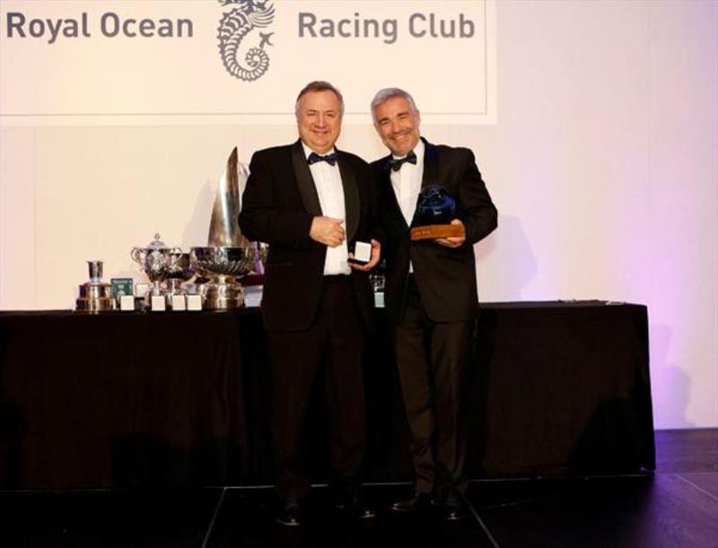 Renaud Courbon receives the Concise Trophy for The 3 Bros, Class40 Division champion - photo © Rich Bowen Photography