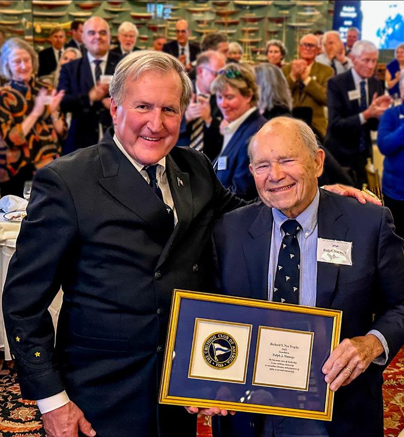 Ralph Naranjo (Richard S. Nye Award) with CCA Commodore Jay Gowell photo copyright Dan Nerney taken at Cruising Club of America