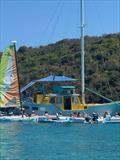 Lunch at Pizza Pi, the pizza boat in Christmas Cove © Nikki Barnes