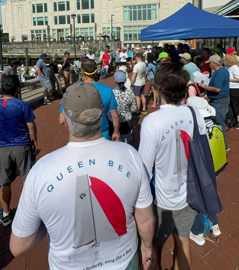 Sailors participate in the Skipper's Meeting at the 2024 Philadelphia Cup Regatta photo copyright Karen Wheatley taken at Liberty Sailing Club