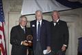 Special recognition award recipient Steve James (for a decade of service on the Awards Committee) is flanked by the incoming CCA Commodore Chace Anderson, left, and outgoing CCA Commodore Jay Gowell &copy; Guy Gurney