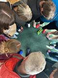 Unusual aspect of any training course, everyone showing off their odd socks to mark Down's Syndrome Day &copy; Scott Train