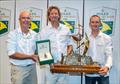 Bouwe Bekking (left) with fellow Balthasar crewmates at last year's Rolex Middle Sea Race prizegiving &copy; Kurt Arrigo / Rolex