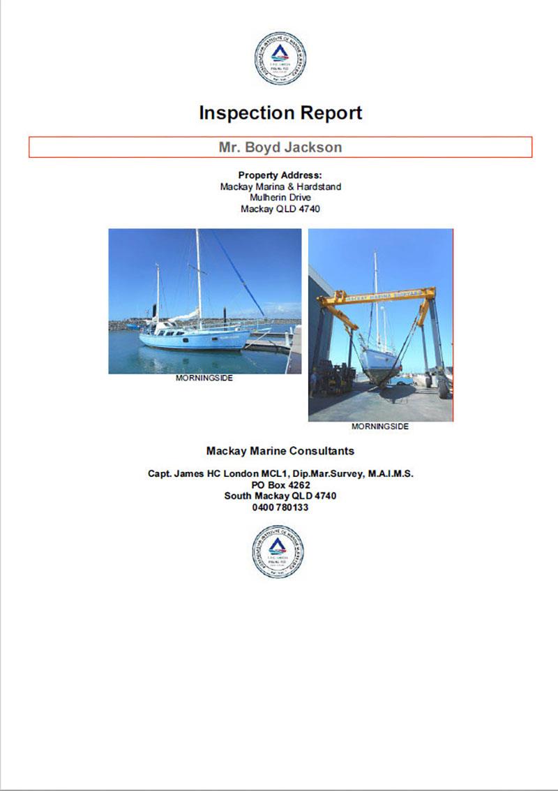 Inspection Report - photo © Boyd Jackson