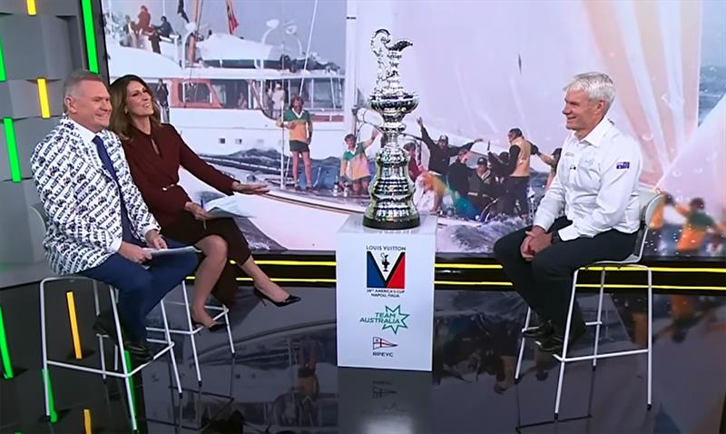  Sunrise hosts, Michale Usher, Nat Barr, The Auld Mug, and Grant Simmer OAM, CEO of Team Australia - photo © Channel 7