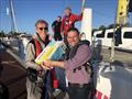 Matt Burnett (Gladstone Mayor) presenting beer to Rogntudjuuu - Brisbane to Gladstone Multihull Yacht Race © Chris Dewar