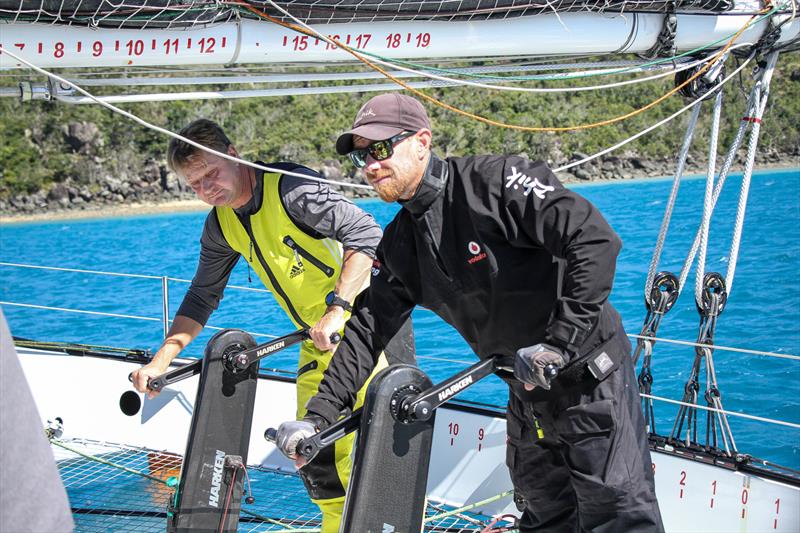 There are no power winches - Beau Geste - Day 5 - Hamilton Island Race Week, August 23, 2019 photo copyright Richard Gladwell taken at Hamilton Island Yacht Club and featuring the MOD70 class