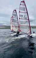 Rob Richardson on the start line during the Musto Skiffs at the Loch Lomond Dinghy Open © Aaron Marshall