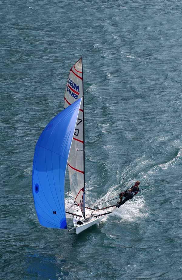 The Musto Performance Skiff is a lightweight one-person trapeze dinghy with wings and trapeze photo copyright www.victorboats.com taken at  and featuring the Musto Skiff class