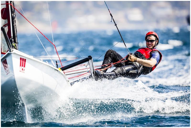 Alexander Greil at the ACO 8th MUSTO Skiff World Championship 2017 in Torbole - photo © Bernardi´ Bibiloni