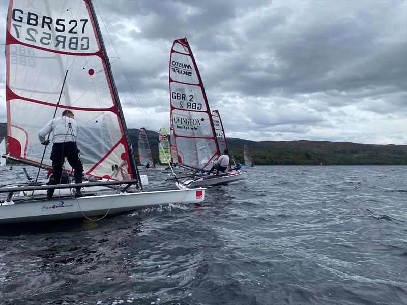 Musto Skiffs at the Loch Lomond Dinghy Open photo copyright Aaron Marshall taken at Loch Lomond Sailing Club and featuring the Musto Skiff class