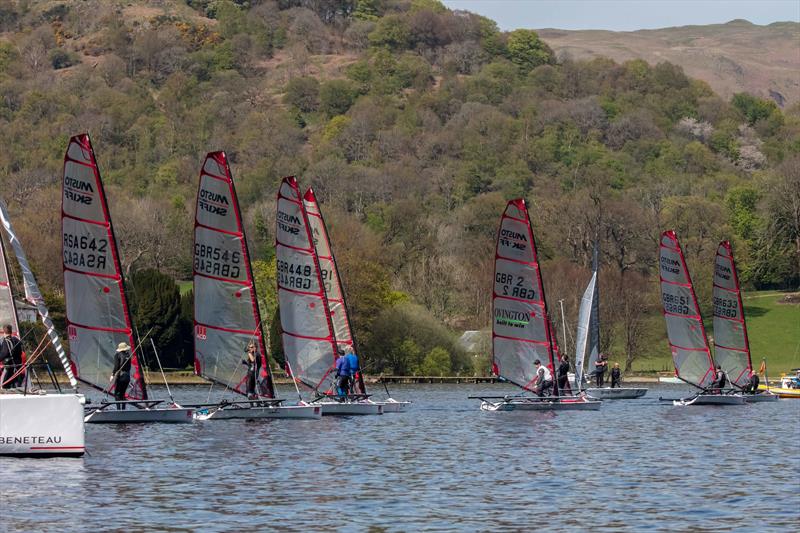 Musto Skiffs on the startline during the Daffodil Regatta 2026 at Ullswater - photo © Tim Olin / www.olinphoto.co.uk