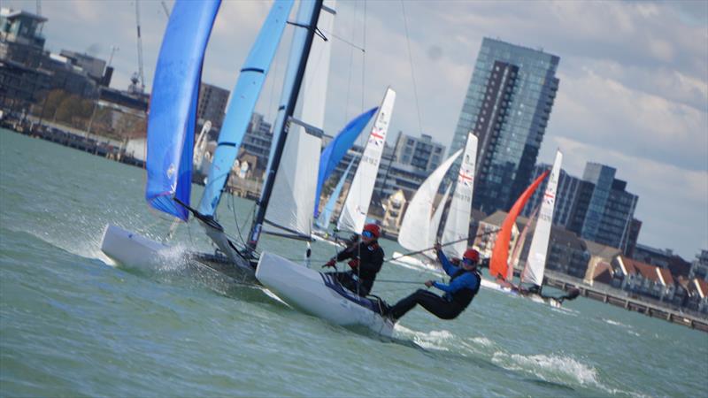 Nacra 15 Spring Points 2 at Weston photo copyright Finn Allen taken at Weston Sailing Club and featuring the Nacra 15 class