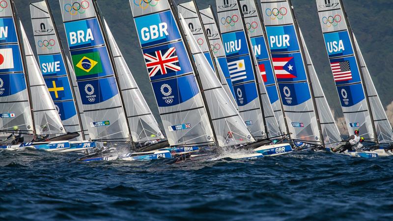 Tokyo2020 - Day 4 - July, 28, - Enoshima, Japan. Nacra 17 start. - photo © Richard Gladwell - Sail-World.com / nz