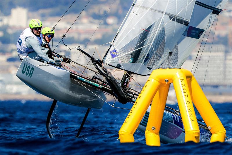 The Mixed Multihull event, sailed in the Nacra 17, began August 3 at the Paris 2024 Olympics - photo © Sailing Energy / US Sailing