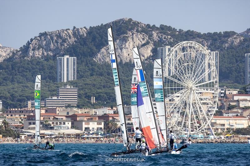 Nacra 17 - Paris 2024 Olympic Sailing Competition photo copyright Robert Deaves taken at  and featuring the Nacra 17 class