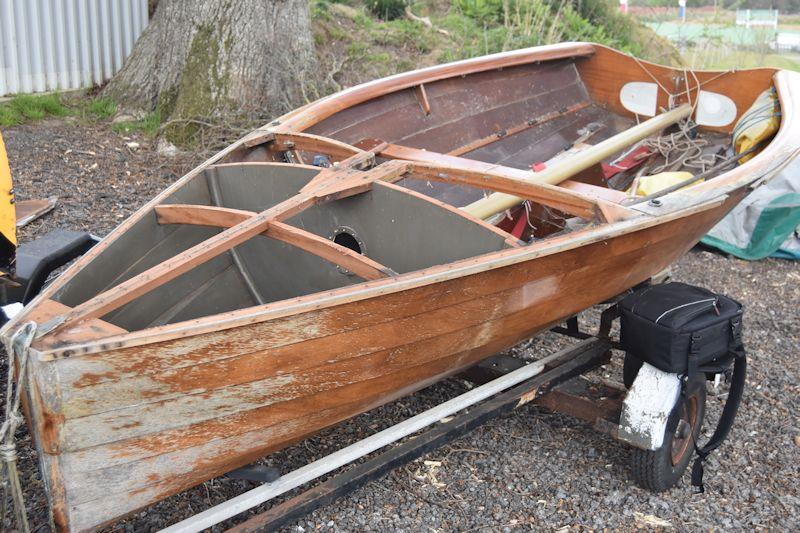 An early clinker National 12 with foredeck removed for repair photo copyright David Henshall taken at  and featuring the National 12 class