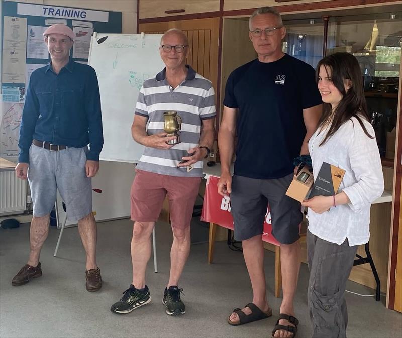 Kevin Iles and Iolanthe Iosephedes at prizegiving with Ed Willett (centre) and david Harris of Blood Red (left) - photo © Lyla Jacobs