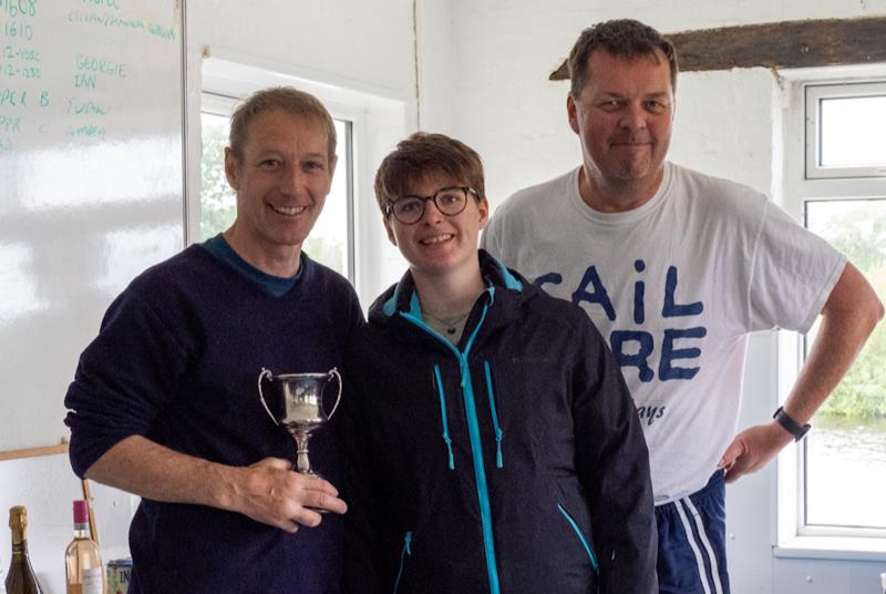 Tim and Em Hampshire with the Jubilee Trophy - N12 Naburn Paddle event at Yorkshire Ouse - photo © Margaret Purkis