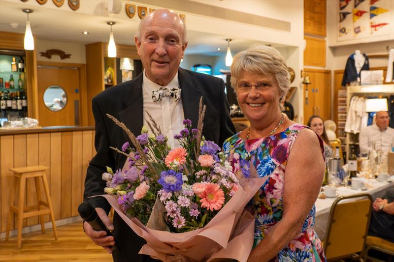 Organiser of the 90th Anniversary Dinner, Lesley Iles, presented with a bouquet by Ian Purkis - N12 90th Anniversary at Royal Harwich YC - photo © Margaret Purkis
