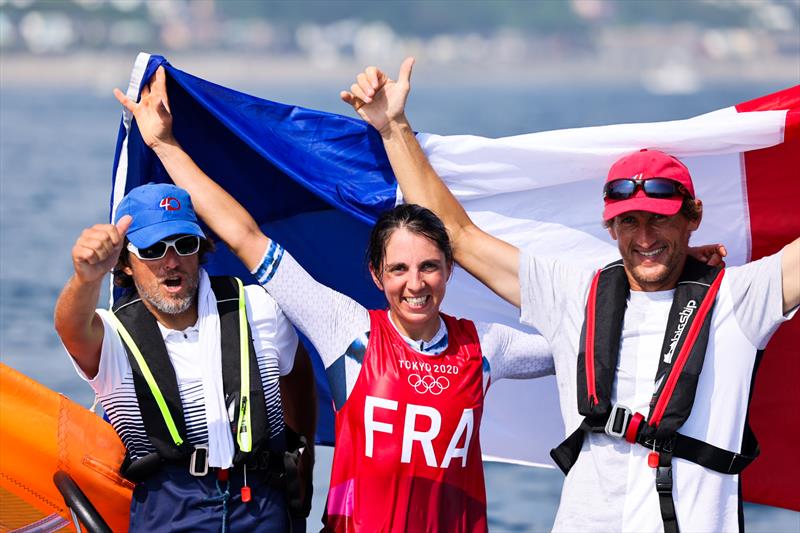 Silver for Charline Picon (FRA) in the Women's Windsurfer at the Tokyo 2020 Olympic Sailing Competition - photo © Sailing Energy / World Sailing