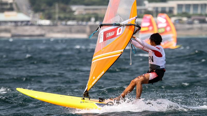 Tokyo2020 - Day 2 - July, 26, - Enoshima, Japan. - Womens RS:X photo copyright Richard Gladwell - Sail-World.com / nz taken at Royal New Zealand Yacht Squadron and featuring the RS:X class